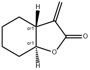 rel-(3aα*,7aβ*)-3-メチレンヘキサヒドロベンゾフラン-2(3H)-オン 化学構造式