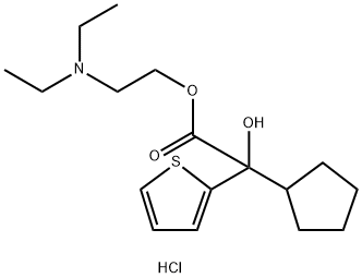 2-(diethylamino)ethyl alpha-cyclopentyl-alpha-hydroxythiophen-2-acetate hydrochloride Structure