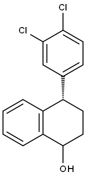 (S)-4-(3,4-ジクロロフェニル)-1,2,3,4-テトラヒドロ-1-ナフタレノール (MIXTURE OF DIASTEREOMERS) 化学構造式