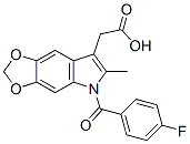 5-(4-フルオロベンゾイル)-6-メチル-5H-1,3-ジオキソロ[4,5-f]インドール-7-酢酸 化学構造式