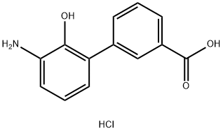 3'-aMino-2'-hydroxy-[1,1'-biphenyl]-3-carboxylic acid hydrochloride Structure