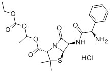 1-[(Ethoxycarbonyl)oxy]ethyl-[2S-[2α,5α,6β(S*)]]-6-(2-amino-2-phenylacetamido)-3,3-dimethyl-7-oxo-4-thia-1-azabicyclo[3.2.0]heptan-2-carboxylatmonohydrochlorid