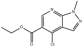 ETHYL 4-CHLORO-1-METHYL-1H-PYRAZOLO[3,4-B]PYRIDINE-5-CARBOXYLATE 结构式