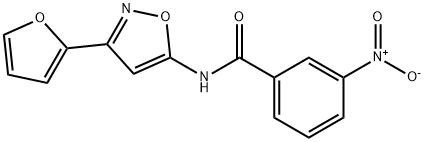 Benzamide, N-(3-(2-furanyl)-5-isoxazolyl)-3-nitro- Structure