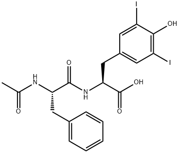 N-乙酰基-L-苯丙氨酰基-3,5-二碘-L-酪氨酸 结构式