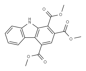 9H-カルバゾール-1,2,4-トリカルボン酸トリメチル 化学構造式