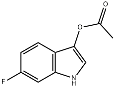 酢酸6-フルオロ-1H-インドール-3-イル 化学構造式