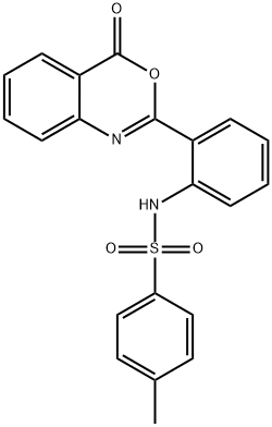 4-メチル-N-[2-(4-オキソ-4H-3,1-ベンゾオキサジン-2-イル)フェニル]ベンゼンスルホンアミド 化学構造式