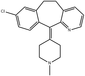 8-クロロ-6,11-ジヒドロ-11-(1-メチル-4-ピペリジニリデン)-5H-ベンゾ[5,6]シクロヘプタ[1,2-B]ピリジン 化学構造式