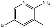 2-アミノ-5-ブロモ-3-ヨードピリジン 化学構造式