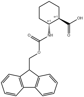 反-2-(FMOC-氨基)-环己烷羧酸, 381241-08-3, 结构式