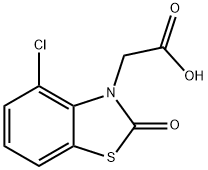4-クロロ-2-オキソ-3-ベンゾチアゾリン酢酸 化学構造式