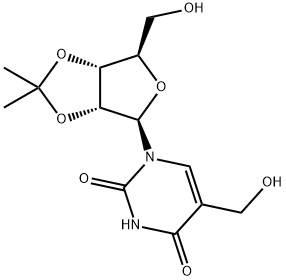 2',3'-O-イソプロピリデン-5-ヒドロキシメチルウリジン 化学構造式