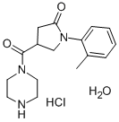 Piperazine, 1-((1-(2-methylphenyl)-5-oxo-3-pyrrolidinyl)carbonyl)-, hy drochloride, hydrate (1:1:1) Structure