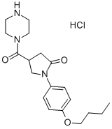 1-((1-(4-Butoxyphenyl)-5-oxo-3-pyrrolidinyl)carbonyl)piperazine hydroc hloride Structure