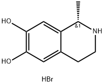 6,7-ジヒドロキシ-1-メチル-1,2,3,4-テトラヒドロイソキノリン臭化水素酸塩 化学構造式
