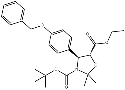 (4S,5R)-2,2-DiMethyl-4-[4-(phenylMethoxy)phenyl]-N-DiMethylethoxycarbonyl-3,5-oxazolidinecarboxylic Acid Ethyl Ester 结构式