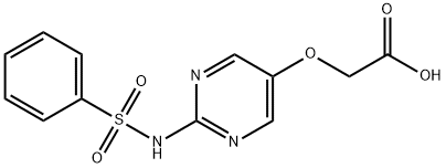 N-(5-カルボキシメトキシ-2-ピリミジニル)ベンゼンスルホンアミド 化学構造式