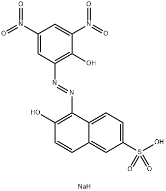 6-ヒドロキシ-5-[(2-ヒドロキシ-3,5-ジニトロフェニル)アゾ]-2-ナフタレンスルホン酸ナトリウム 化学構造式