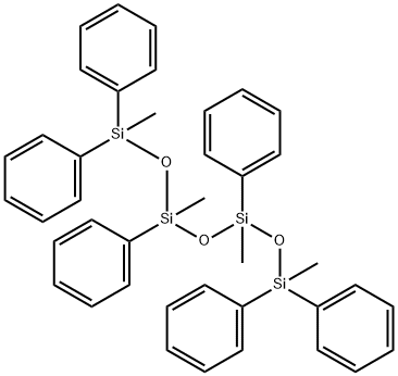 1,3,5,7-テトラメチル-1,1,3,5,7,7-ヘキサフェニルヘプタンテトラシロキサン 化学構造式