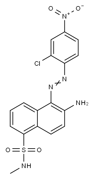 6-アミノ-5-[(2-クロロ-4-ニトロフェニル)アゾ]-N-メチル-1-ナフタレンスルホンアミド 化学構造式