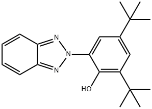 2-(2H-ベンゾトリアゾール-2-イル)-4,6-ジ-tert-ブチルフェノール 化学構造式