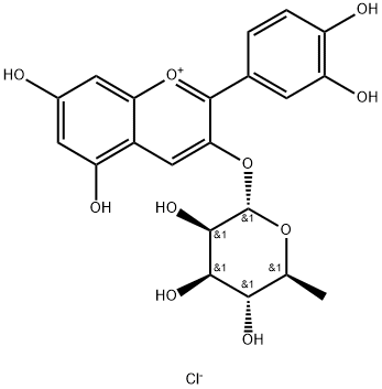 シアニジン-3-O-ラムノシドクロリド 化学構造式
