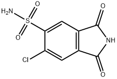 6-クロロ-2,3-ジヒドロ-1,3-ジオキソ-1H-イソインドール-5-スルホンアミド 化学構造式