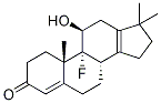 9α-Fluoro-17,17-dimethyl-18-nor-androstan-4,13-diene-11β-ol-3-one Struktur