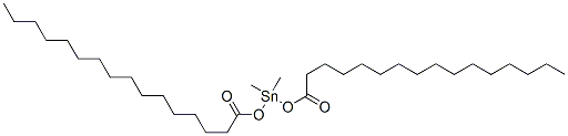 ジメチルビス[(1-オキソヘキサデシル)オキシ]すず(IV) 化学構造式