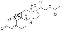 9b,11b-Epoxy-17,21-dihydroxypregna-1,4-diene-3,20-dione 21-acetate Structure