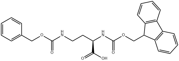 N-芴甲氧羰基-N'-苄氧羰基-D-2,4-二氨基丁酸 结构式