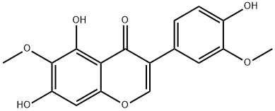 3-[4-ヒドロキシ-3-メトキシフェニル]-5,7-ジヒドロキシ-6-メトキシ-4H-1-ベンゾピラン-4-オン 化学構造式