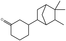 3-(5,5,6-トリメチルビシクロ[2.2.1]ヘプタン-2-イル)シクロヘキサノン 化学構造式