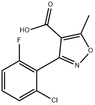 3-(2-氯-6-氟苯基)-5-甲基异恶唑-4-羧酸, 3919-74-2, 结构式