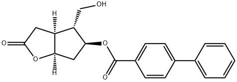 (3aR,4S,5R,6aS)-(-)-六氢-4-(羟甲基)-2-氧代-2H-环戊并[b]呋喃-5-基 1,1'-联苯-4-甲酸酯 结构式