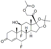 6alpha,9-difluoro-11beta,21-dihydroxy-16alpha,17-(isopropylidenedioxy)pregn-4-ene-3,20-dione 21-acetate  Struktur
