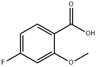 4-氟-2-甲氧基苯甲酸, 395-82-4, 结构式