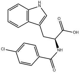 (S)-α-(4-クロロベンゾイルアミノ)-1H-インドール-3-プロピオン酸 化学構造式