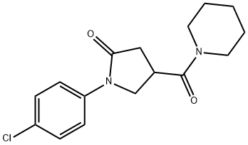 2-Pyrrolidinone, 1-(p-chlorophenyl)-4-piperidinocarbonyl- 结构式