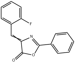 4-[(2-フルオロフェニル)メチレン]-2-フェニル-5(4H)-オキサゾロン 化学構造式