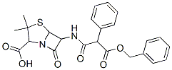 6-[[(benzyloxy)-1,3-dioxo-2-phenylpropyl]amino]-3,3-dimethyl-7-oxo-4-thia-1-azabicyclo[3.2.0]heptane-2-carboxylic acid Struktur
