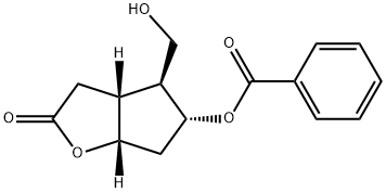 (3aR,3aβ,6aβ)-5α-(ベンゾイルオキシ)ヘキサヒドロ-4β-ヒドロキシメチル-2H-シクロペンタ[b]フラン-2-オン 化学構造式