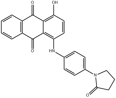 1-ヒドロキシ-4-[4-(2-オキソ-1-ピロリジニル)アニリノ]-9,10-アントラキノン 化学構造式