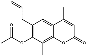 7-(アセチルオキシ)-4,8-ジメチル-6-(2-プロペニル)-2H-1-ベンゾピラン-2-オン 化学構造式