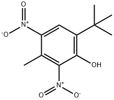 6-tert-ブチル-3-メチル-2,4-ジニトロフェノール 化学構造式