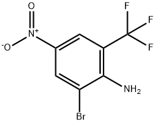 2-ブロモ-4-ニトロ-6-(トリフルオロメチル)アニリン 化学構造式
