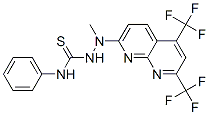Hydrazinecarbothioamide, 2-[5,7-bis(trifluoromethyl)-1,8-naphthyridin-2-yl]-2-methyl-N-phenyl- (9CI) Structure