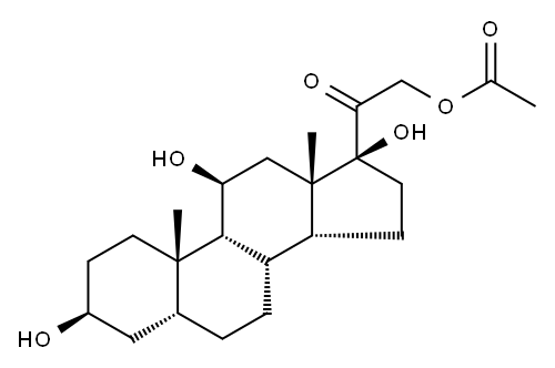 3α,11β,17,21-Tetrahydroxy-5β-pregnan-20-one 21-Acetate 结构式