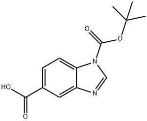 1-(叔丁氧基羰基)-1H-苯并[D]咪唑-5-羧酸 结构式